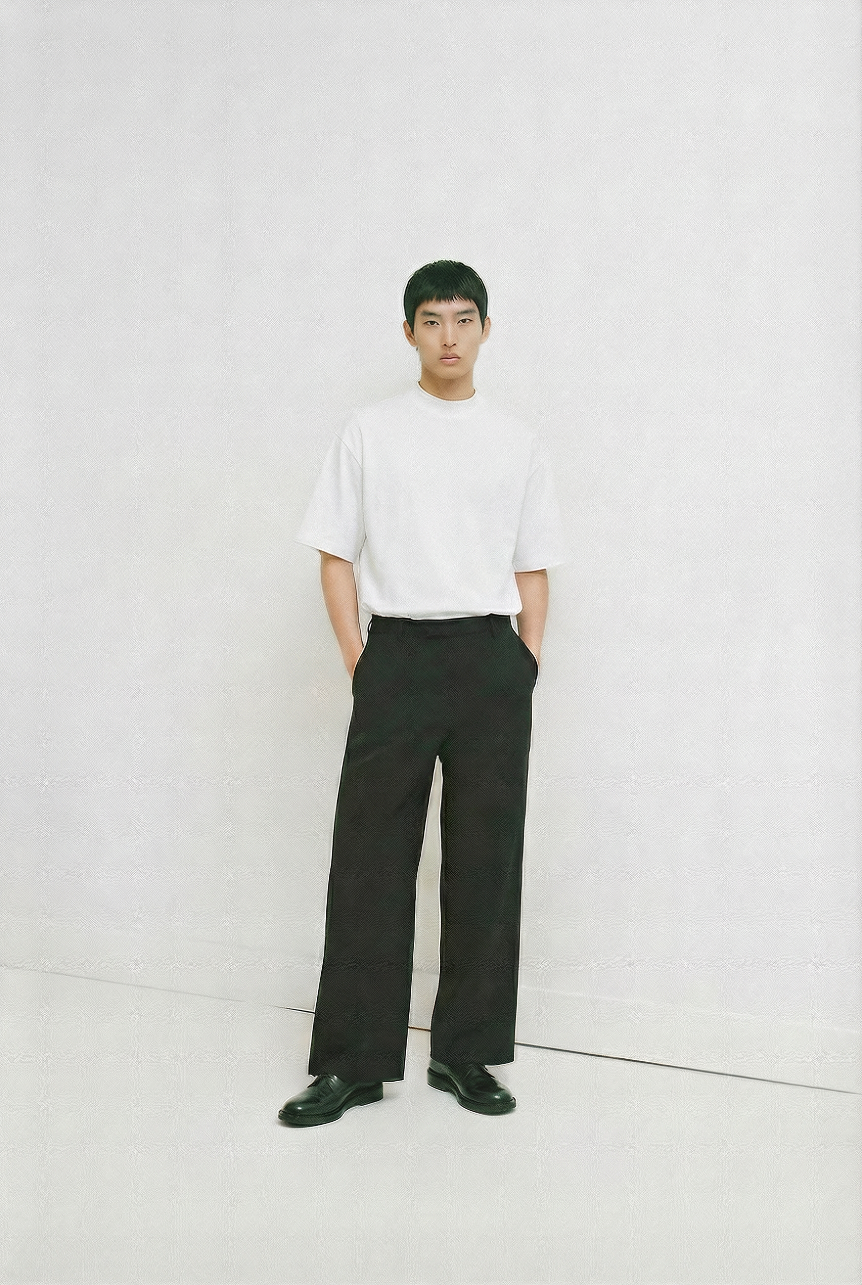 Tee-shirt blanc col montant